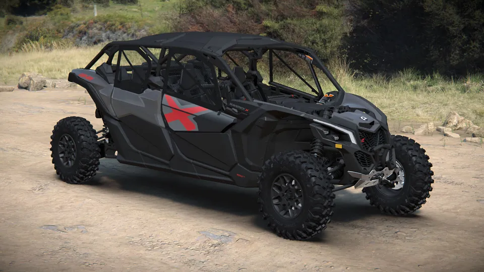 Can-Am Maverick X3 MAX X 2027, Granite Grey, вид спереди справа