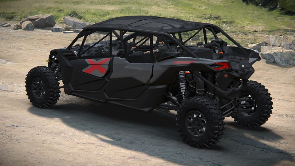 Can-Am Maverick X3 MAX X 2027, Granite Grey, вид сзади слева
