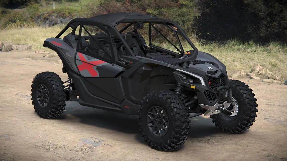 Can-Am Maverick X3 X 2027, Granite Grey, вид спереди справа