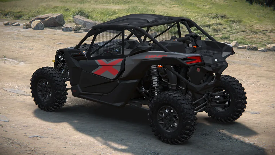 Can-Am Maverick X3 X 2027, Granite Grey, вид сзади слева
