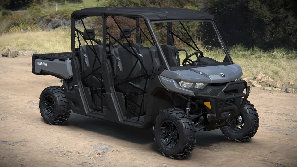 Can-Am Defender MAX XT HD9 2027, Dolomite Grey, вид спереди справа