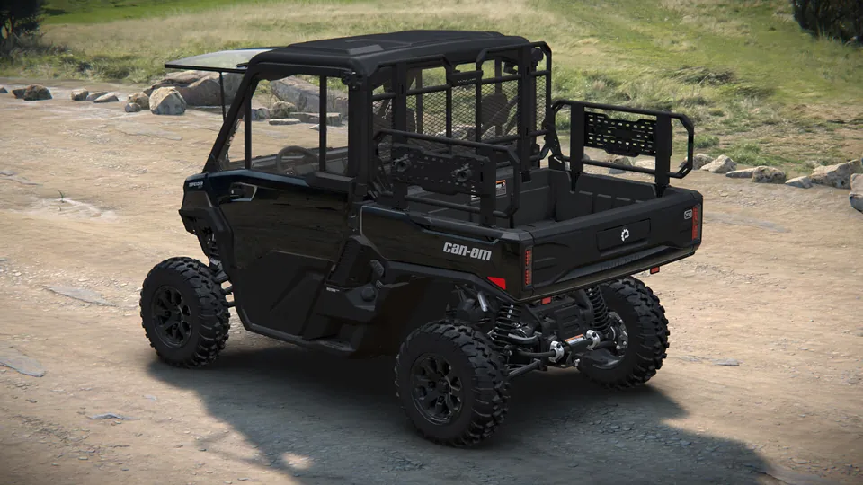 Can-Am Defender XU XT CAB 2027, Stealth Black, вид сзади слева