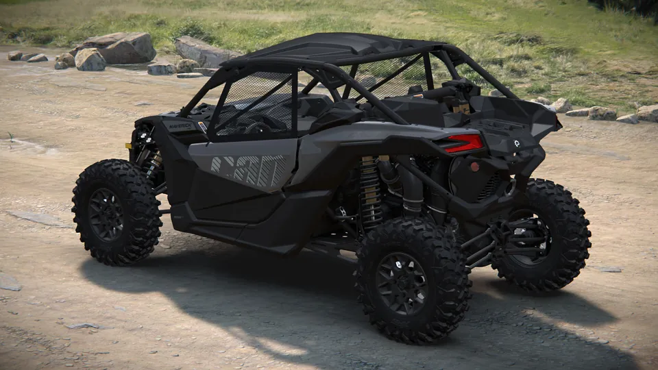 Can-Am Maverick X3 DS 2027, Granite Grey, вид сзади слева