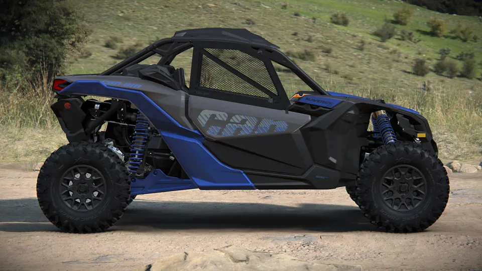 Can-Am Maverick X3 RS 2027, Dazzling Blue, вид сбоку