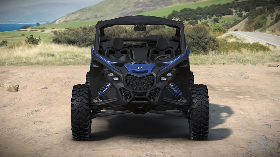 Can-Am Maverick X3 RS 2027, Dazzling Blue, вид спереди