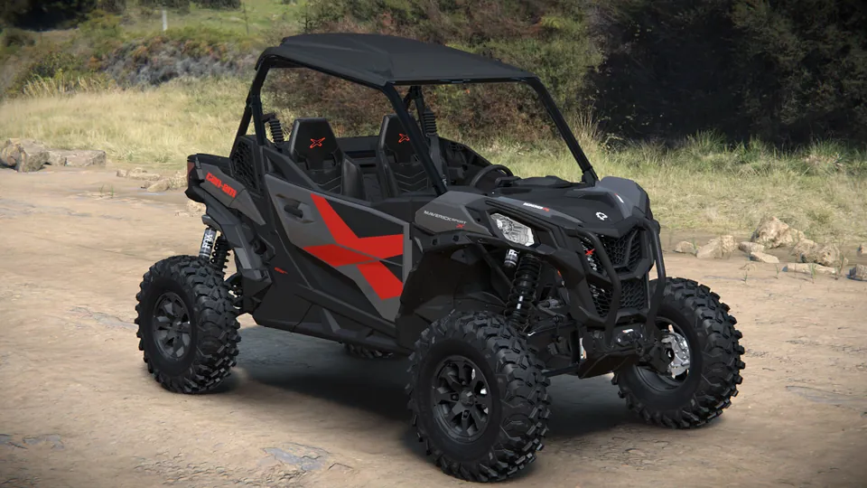 Can-Am Maverick Sport X 2027, Granite Grey, вид спереди справа