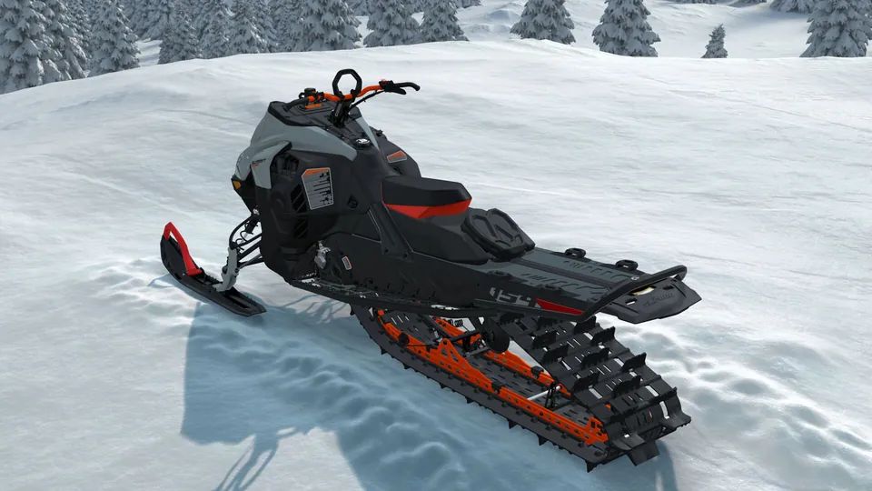 Ski-Doo Summit Edge 2027, Airy Blue, вид сзади слева