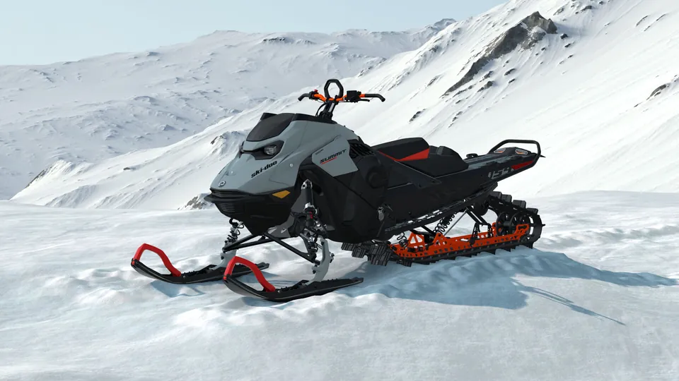 Ski-Doo Summit Edge 2027, Airy Blue, вид спереди слева