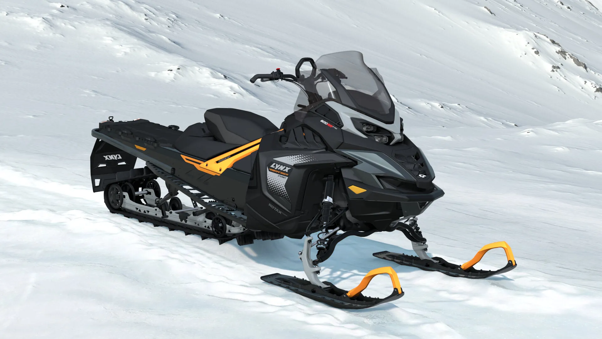 Lynx 49 Ranger PRO 2027, Tactical Grey / Orange Crush, вид спереди справа