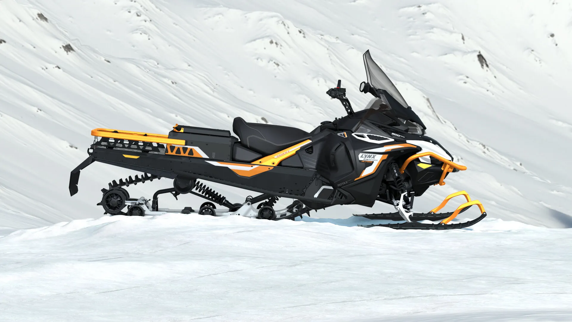 Lynx 59 Ranger Alpine 2027, Bright White / Orange Crush, вид сбоку