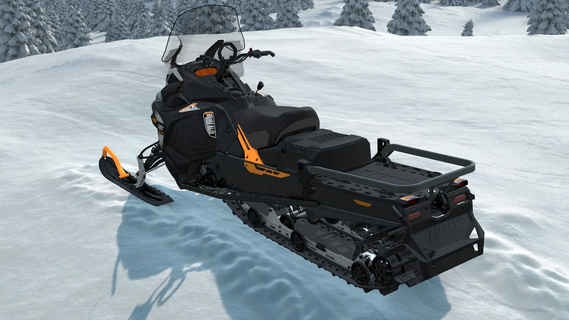 Lynx 59 Ranger PRO 2027, Tactical Grey / Orange Crush, вид сзади слева