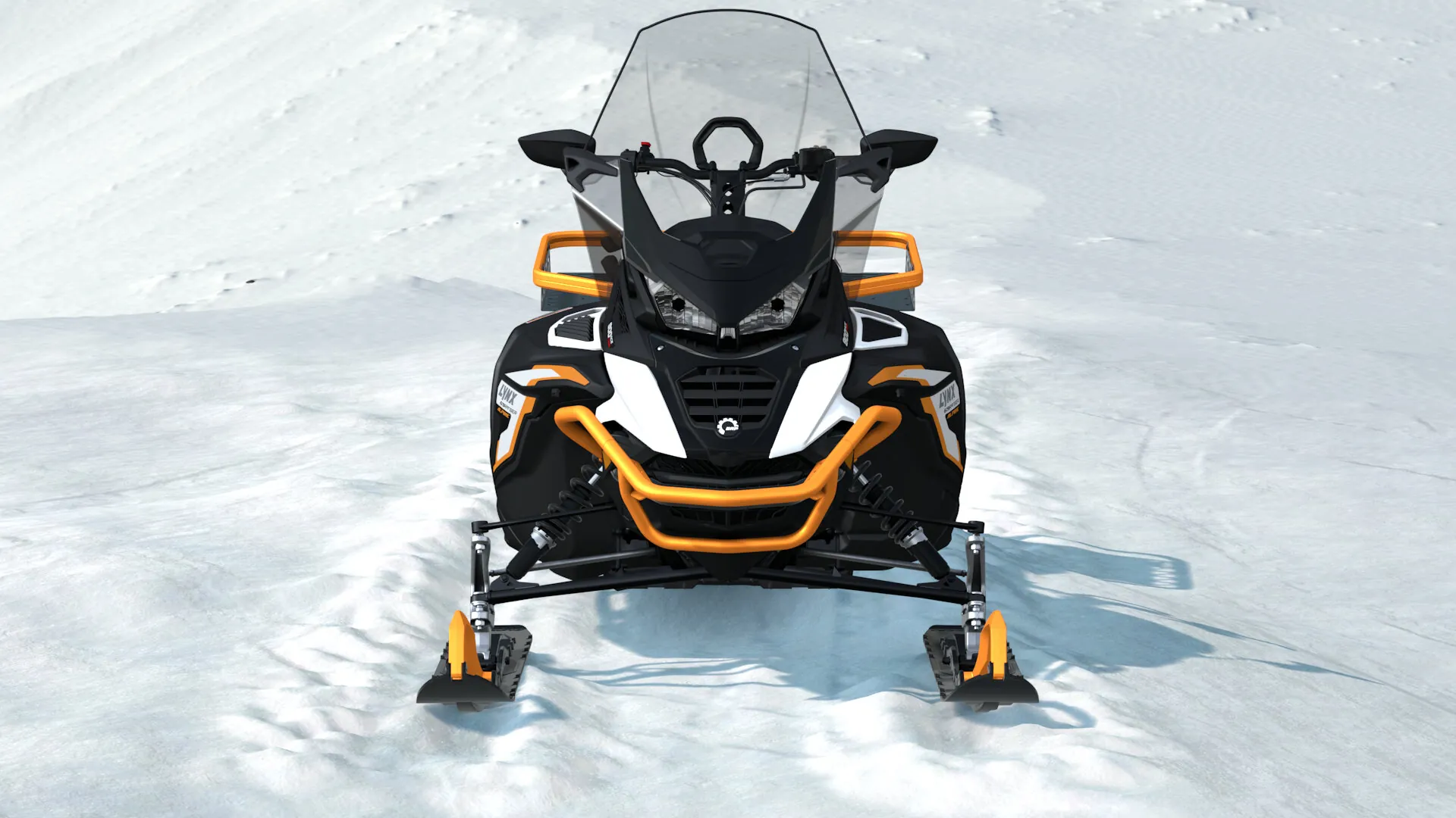 Lynx 69 Ranger Alpine 2027, Bright White / Orange Crush, вид спереди