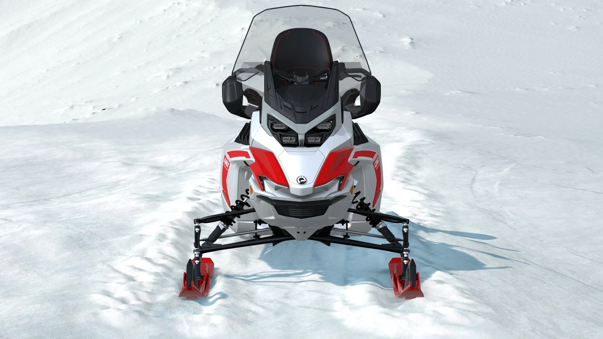Lynx Adventure Electric 2027, Bright White / Viper Red, вид спереди