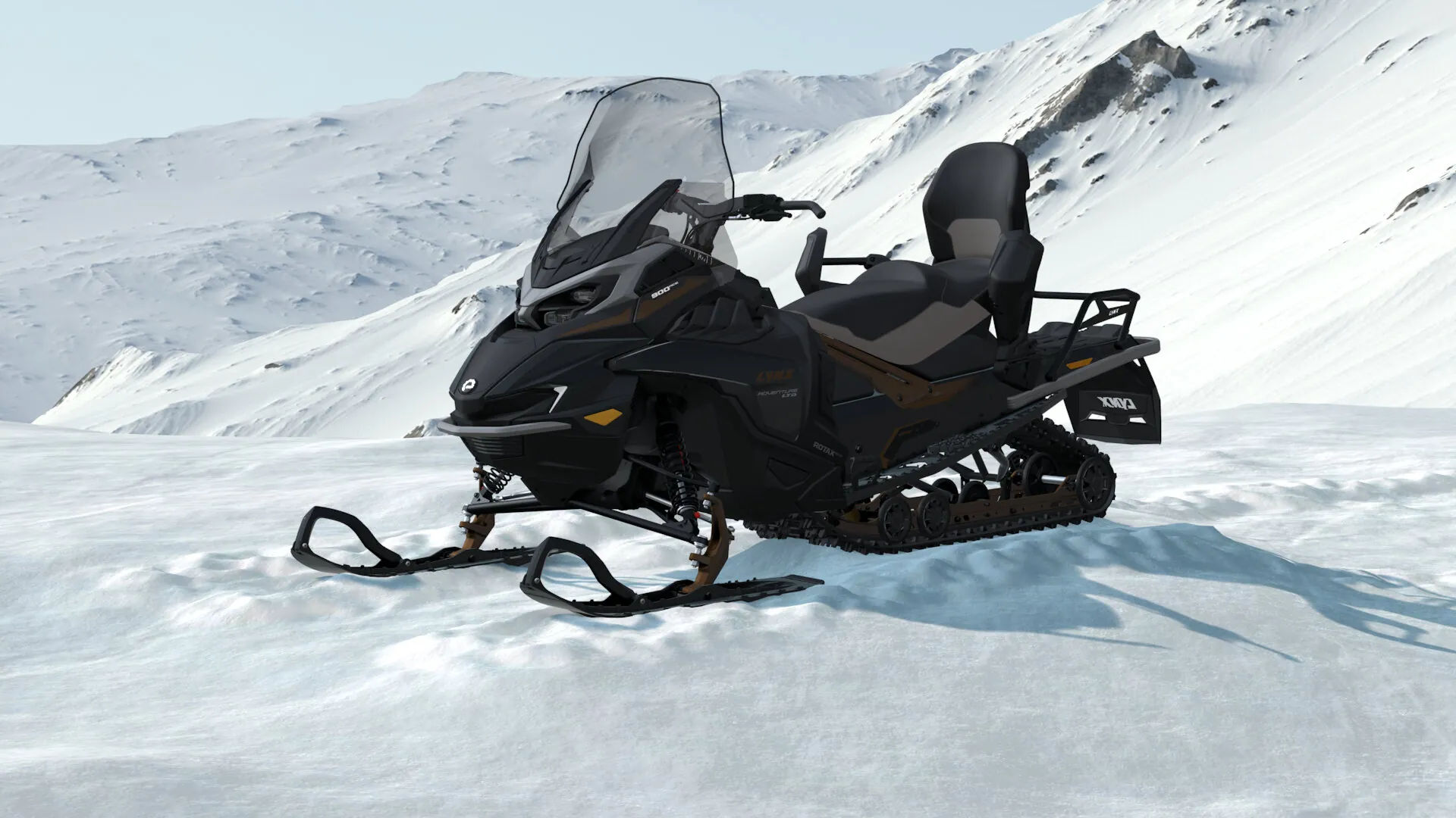 Lynx Adventure Limited 2027, Noble Bronze / Black, вид спереди слева
