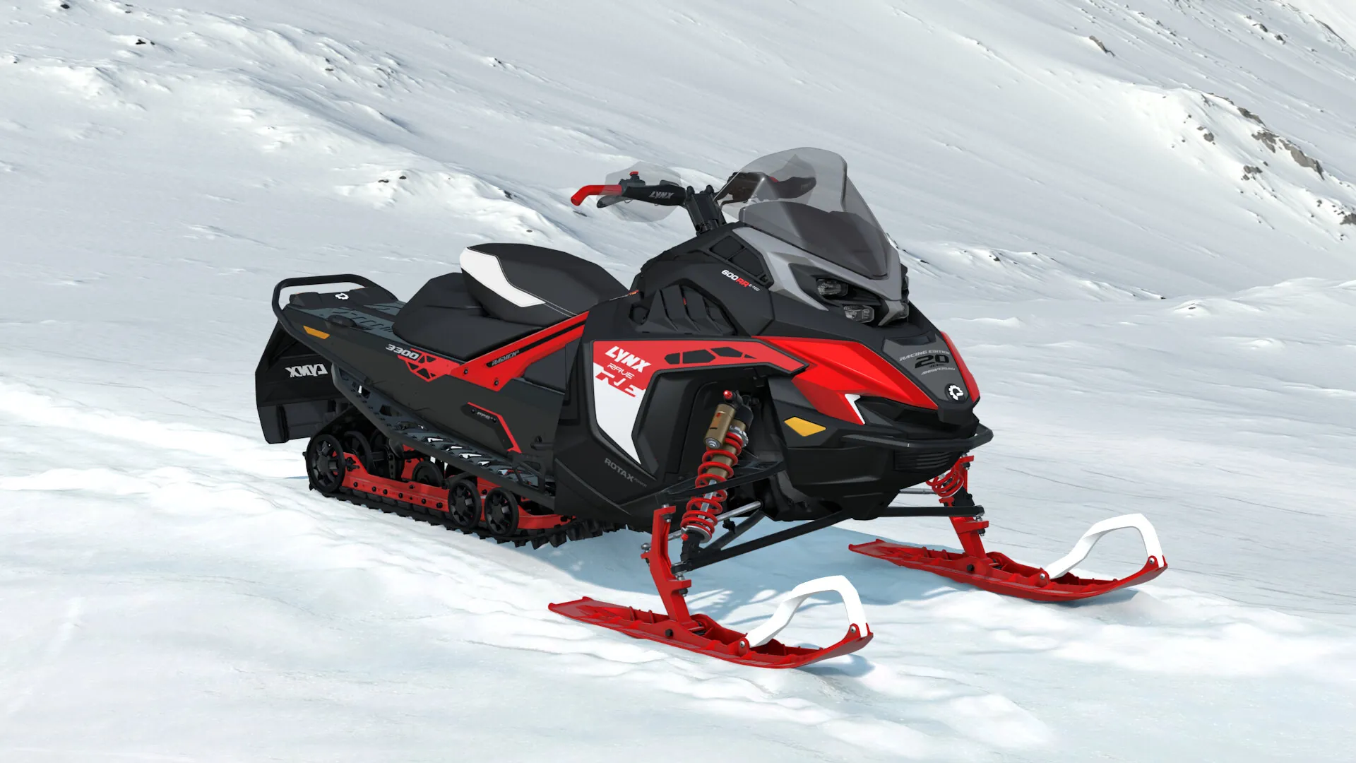 Lynx Rave RE 2027, Viper Red / Black, вид спереди справа