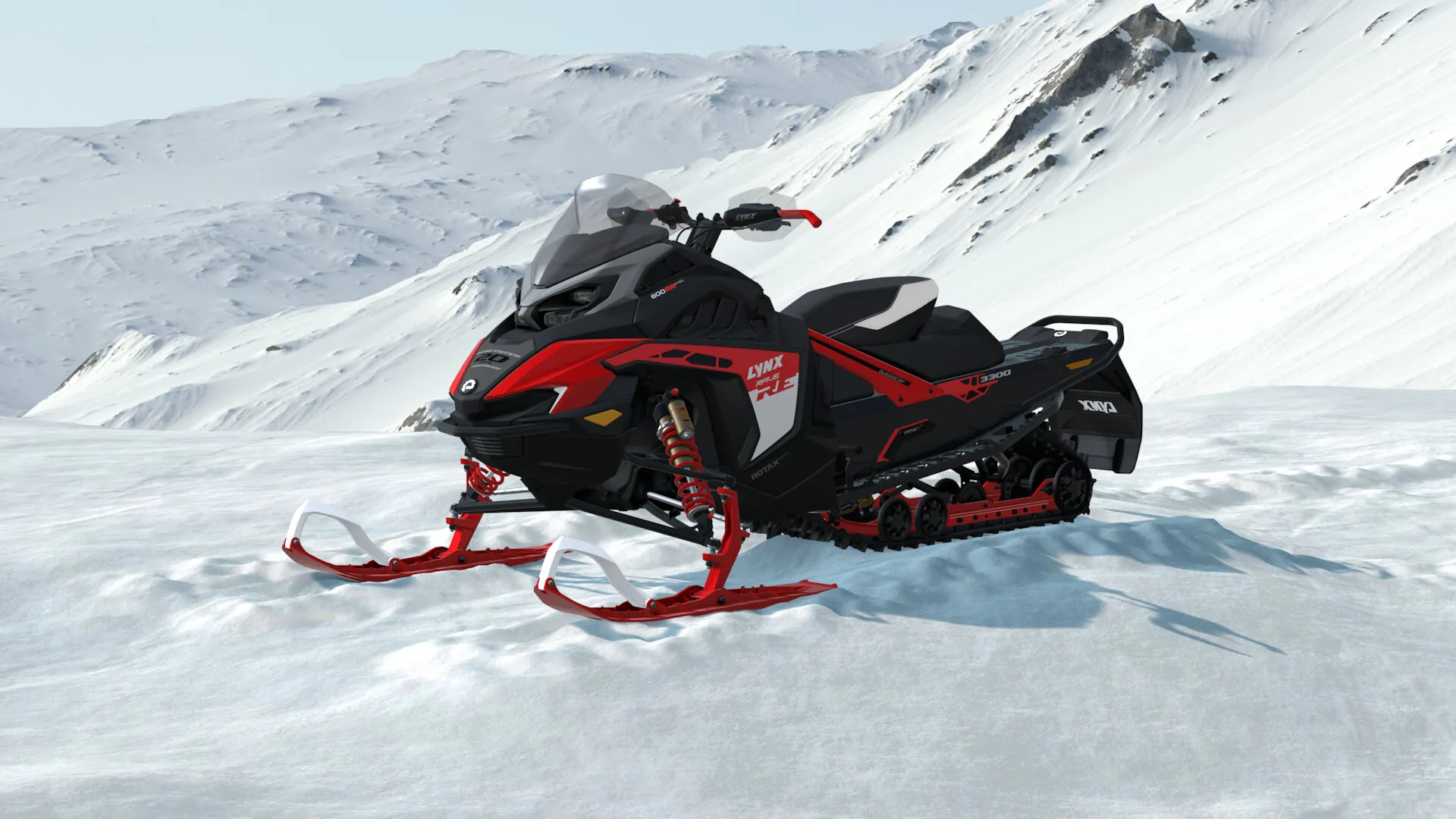 Lynx Rave RE 2027, Viper Red / Black, вид спереди слева