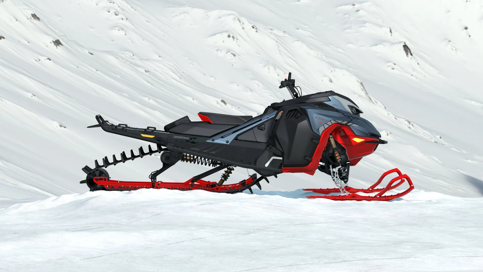 Lynx Shredder DS 2027, Mineral Blue / Viper Red, вид сбоку