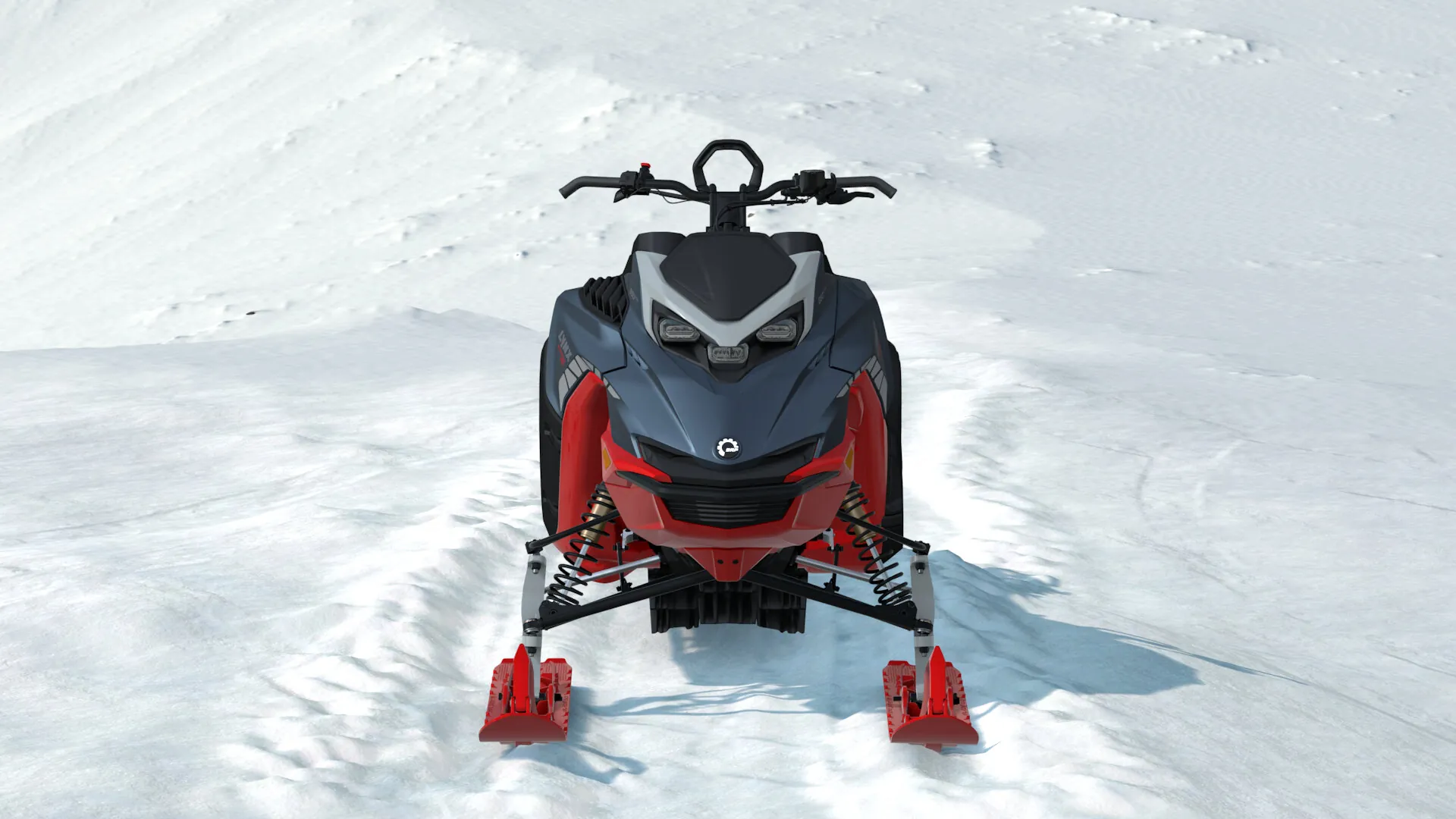 Lynx Shredder DS 2027, Mineral Blue / Viper Red, вид спереди