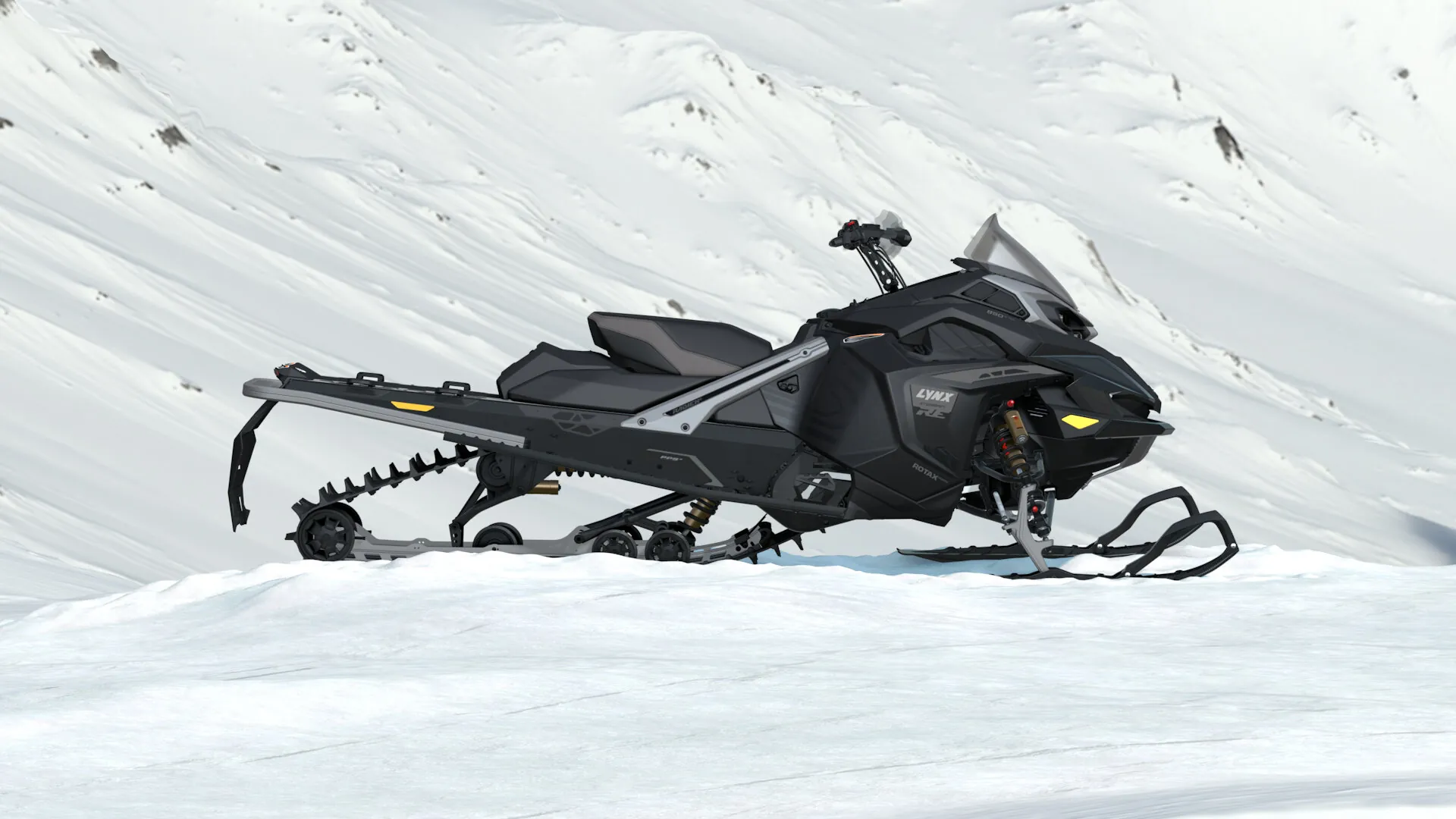 Lynx Xterrain RE 2027, Platinum Silver Satin / Black, вид сбоку