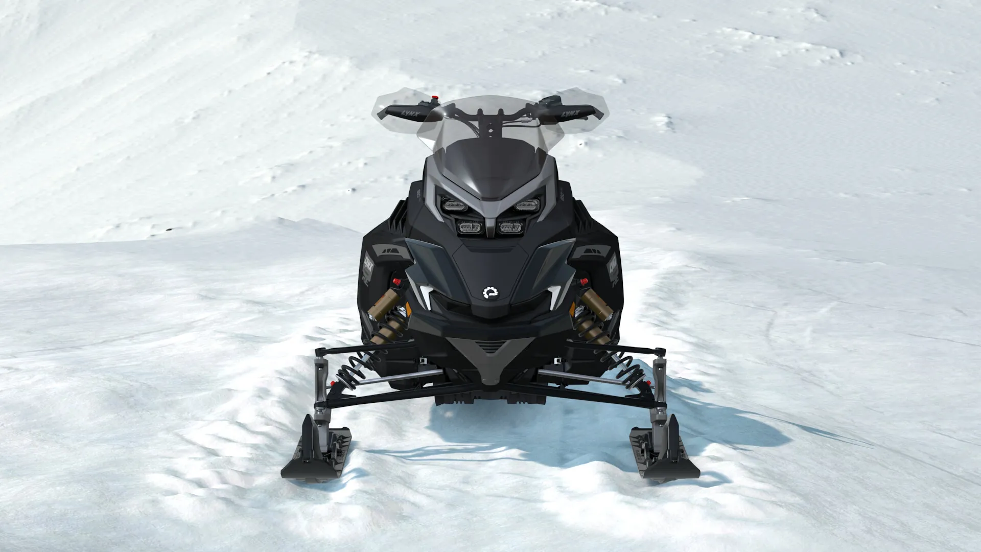 Lynx Xterrain RE 2027, Platinum Silver Satin / Black, вид спереди