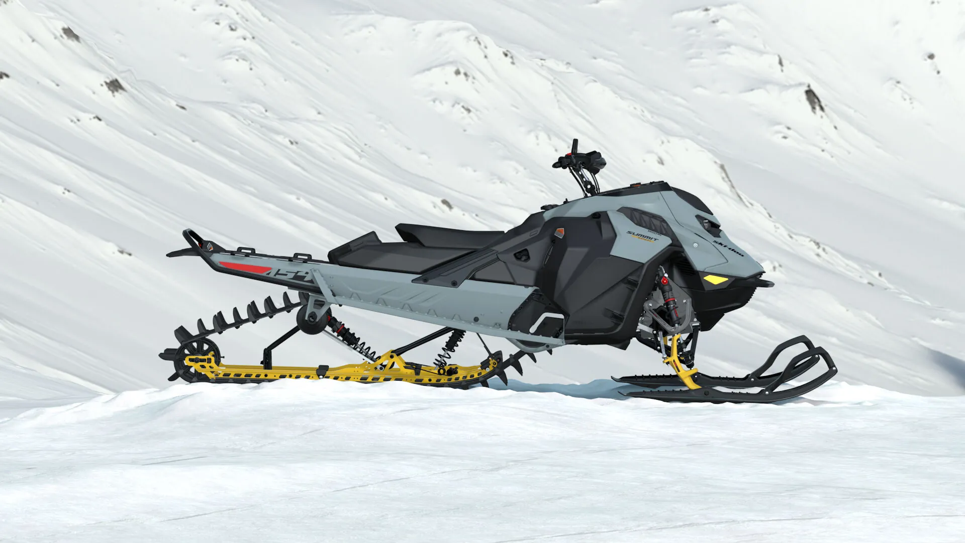 Ski-Doo Summit Expert 850 E-TEC 2027 цвета Airy Blue на снегу
