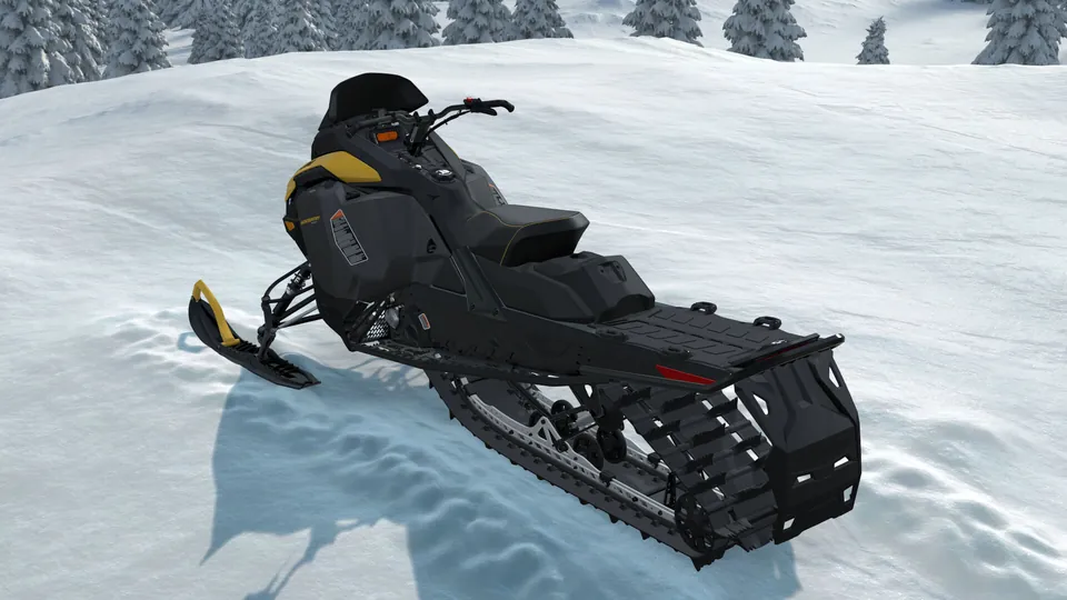 Ski-Doo Backcountry Sport 2027, Neo Yellow, вид сзади слева