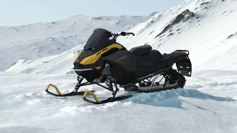 Ski-Doo Backcountry Sport 2027, Neo Yellow, вид спереди слева